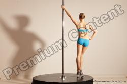 Underwear Gymnastic poses Woman White Moving poses Slim long blond Dynamic poses Academic