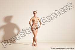 Nude Woman White Slim long black Dancing Dynamic poses Pinup