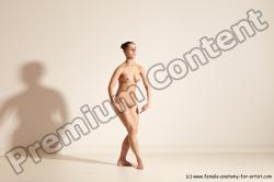 Nude Woman White Slim long black Dancing Dynamic poses Pinup