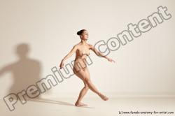 Nude Woman White Slim long black Dancing Dynamic poses Pinup