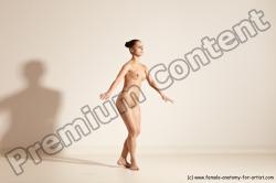 Nude Woman White Slim long black Dancing Dynamic poses Pinup