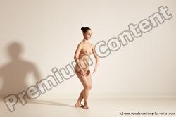 Nude Woman White Slim long black Dancing Dynamic poses Pinup