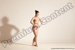 Nude Woman White Slim long black Dancing Dynamic poses Pinup