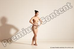 Nude Woman White Slim long black Dancing Dynamic poses Pinup