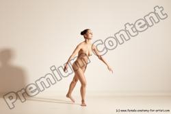 Nude Woman White Slim long black Dancing Dynamic poses Pinup