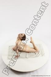 Nude Gymnastic poses Woman White Slim long brown Multi angle poses Pinup