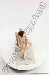 Nude Gymnastic poses Woman White Slim long brown Multi angle poses Pinup