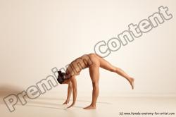 Nude Gymnastic poses Woman White Moving poses Athletic medium brown Dynamic poses Pinup