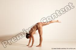 Nude Gymnastic poses Woman White Moving poses Athletic medium brown Dynamic poses Pinup