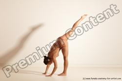 Nude Gymnastic poses Woman White Moving poses Athletic medium brown Dynamic poses Pinup