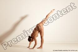 Nude Gymnastic poses Woman White Moving poses Athletic medium brown Dynamic poses Pinup