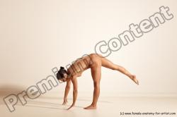 Nude Gymnastic poses Woman White Moving poses Athletic medium brown Dynamic poses Pinup