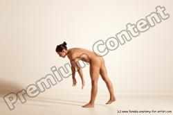 Nude Gymnastic poses Woman White Moving poses Athletic medium brown Dynamic poses Pinup