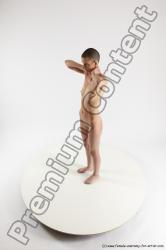 Nude Woman White Standing poses - ALL Slim bald Standing poses - simple Multi angle poses Pinup