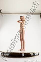 Nude Woman White Standing poses - ALL Slim bald Standing poses - simple Multi angle poses Pinup