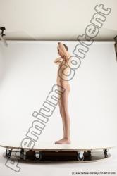 Nude Woman White Standing poses - ALL Slim bald Standing poses - simple Multi angle poses Pinup