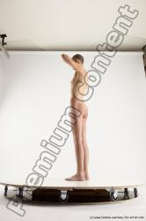 Nude Woman White Standing poses - ALL Slim bald Standing poses - simple Multi angle poses Pinup