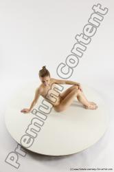 Nude Woman White Sitting poses - ALL Athletic long blond Sitting poses - simple Multi angle poses Pinup