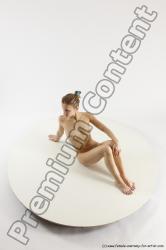 Nude Woman White Sitting poses - ALL Athletic long blond Sitting poses - simple Multi angle poses Pinup