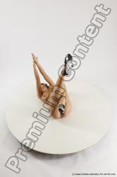 Nude Woman White Laying poses - ALL Slim Laying poses - on back long brown Multi angle poses Pinup