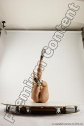 Nude Woman White Laying poses - ALL Slim Laying poses - on back long brown Multi angle poses Pinup