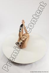 Nude Woman White Laying poses - ALL Slim Laying poses - on back long brown Multi angle poses Pinup