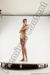 Underwear Woman White Standing poses - ALL Athletic long brown Standing poses - simple Multi angle poses Academic