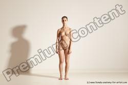 Nude Gymnastic poses Woman White Slim long brown Dancing Dynamic poses Pinup