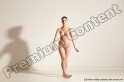 Nude Gymnastic poses Woman White Slim long brown Dancing Dynamic poses Pinup