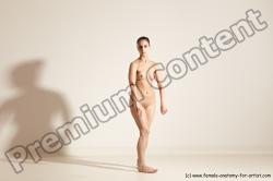 Nude Gymnastic poses Woman White Slim long brown Dancing Dynamic poses Pinup