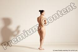 Nude Gymnastic poses Woman White Slim long brown Dancing Dynamic poses Pinup