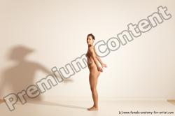 Nude Gymnastic poses Woman White Moving poses Athletic medium brown Dynamic poses Pinup