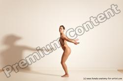 Nude Gymnastic poses Woman White Moving poses Athletic medium brown Dynamic poses Pinup