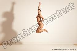 Nude Gymnastic poses Woman White Moving poses Athletic medium brown Dynamic poses Pinup