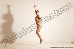 Nude Gymnastic poses Woman White Moving poses Athletic medium brown Dynamic poses Pinup