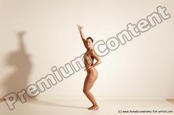 Nude Gymnastic poses Woman White Moving poses Athletic medium brown Dynamic poses Pinup