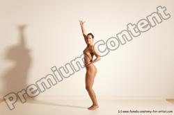 Nude Gymnastic poses Woman White Moving poses Athletic medium brown Dynamic poses Pinup