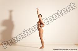 Nude Gymnastic poses Woman White Moving poses Athletic medium brown Dynamic poses Pinup