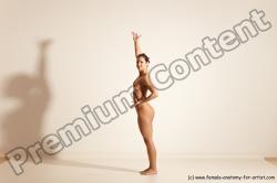 Nude Gymnastic poses Woman White Moving poses Athletic medium brown Dynamic poses Pinup