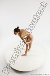 Nude Woman White Standing poses - ALL Slim Standing poses - bend over long brown Multi angle poses Pinup