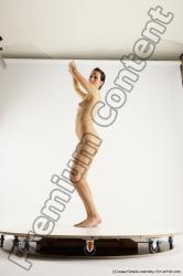 Nude Woman White Standing poses - ALL Slim long brown Standing poses - simple Multi angle poses Pinup