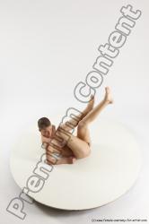 Nude Woman White Laying poses - ALL Slim Laying poses - on back bald Multi angle poses Pinup