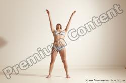 Swimsuit Gymnastic poses Woman White Moving poses Slim long brown Dynamic poses Academic