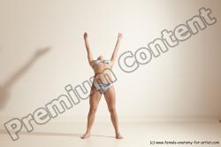 Swimsuit Gymnastic poses Woman White Moving poses Slim long brown Dynamic poses Academic