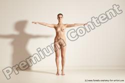 Nude Gymnastic poses Woman White Slim long brown Dancing Dynamic poses Pinup