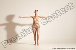 Nude Gymnastic poses Woman White Slim long brown Dancing Dynamic poses Pinup