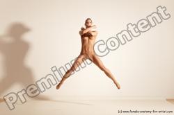 Nude Gymnastic poses Woman White Moving poses Athletic medium brown Dynamic poses Pinup