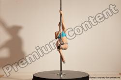 Underwear Gymnastic poses Woman White Moving poses Slim long blond Dynamic poses Academic