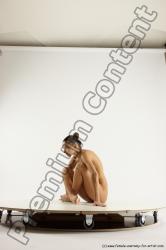 Nude Woman White Sitting poses - ALL Slim long brown Sitting poses - simple Multi angle poses Pinup