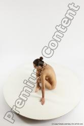 Nude Woman White Sitting poses - ALL Slim long brown Sitting poses - simple Multi angle poses Pinup